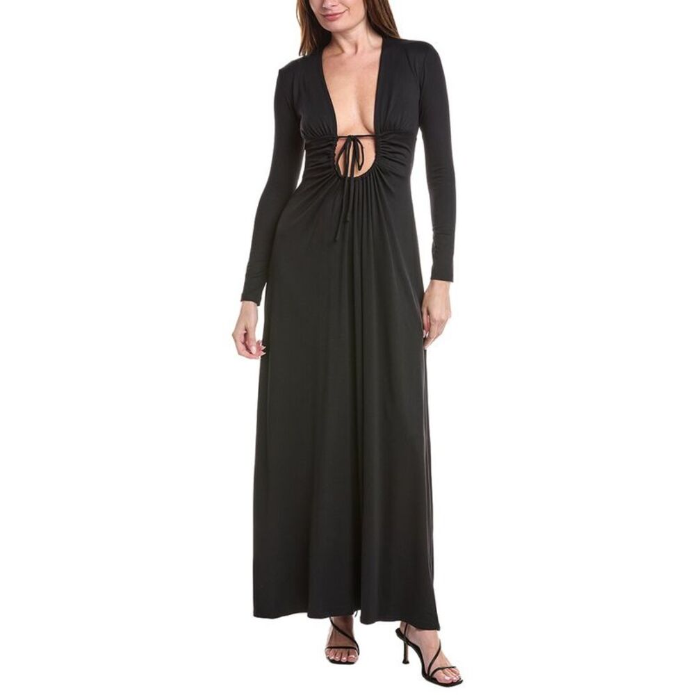 Susana Monaco Womens  Center Gathered Tie Dress, Black